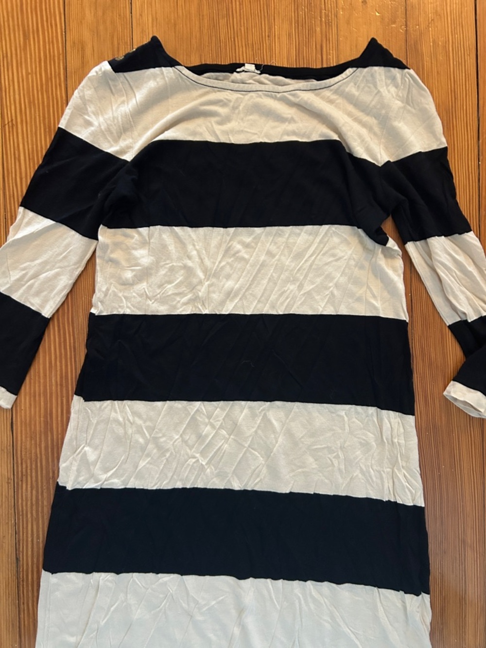 J crew Black & White long Striped  Dress